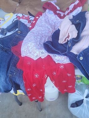 okie dokie Red Floral and Tulle One-Piece